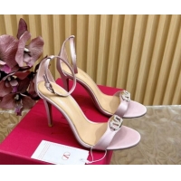 Best Product Valentino VLogo The Bold Edition High Heel Sandals 9.5cm in Satin Light Pink 1116045