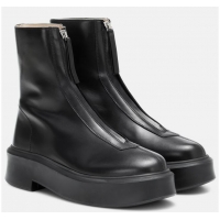 ​Grade Promotional The Row Zipped Leather Boots TR1144 Black