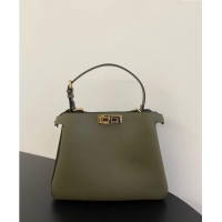 New Fashion Fendi Peekaboo Soft Medium Bag in Cappuccino-coloured Leather Bag 70202 Green 2024