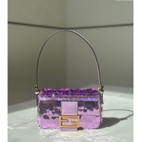 Well Crafted Fendi Baguette 1997 Mini bag Embroidered with Sequins 8582 Purple 2024