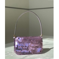 Well Crafted Fendi Baguette 1997 Mini bag Embroidered with Sequins 8582 Purple 2024