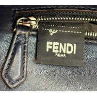 Grade Design Fendi Regular Selleria Baguette bag with topstitches in Grained Calfskin 8610M Midnight Blue 2024