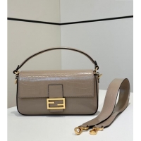 Reasonable Price Fendi Baguette Medium Bag in Crocodile Embossed Leather 8628 Grey 2024