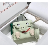 Big Discount Hermes Kelly Doll Picto Mini Bag in Calfskin Leather H1001 Bubble Green 2024 (Half Handmade)