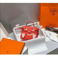 Luxury Cheap Hermes Kelly Doll Picto Mini Bag in Calfskin Leather H1001 Texas Pink 2024 (Half Handmade)