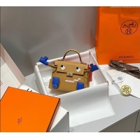 Most Popular Hermes Kelly Doll Picto Mini Bag in Calfskin Leather H1001 Milk Tea Beige 2024 (Half Handmade)