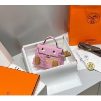 Best Price Hermes Kelly Doll Picto Mini Bag in Calfskin Leather H1001 Mallow Purple 2024 (Half Handmade)