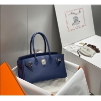 Classic Discount Hermes Mini Shoulder Birkin Bag 29cm in Calfskin Leather H1010 Deep Blue 2024 (Half Handmade)