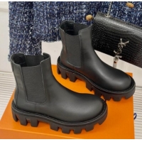 Trendy Design Louis Vuitton LV Checker Ankle Chelsea Boots in Black Calf Leather 1014121