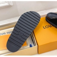 Most Popular Louis Vuitton LV Cosy Flat Comfort Clog Mules in Suede with Logo Band Black 1015009