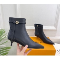 Classic Hot Louis Vuitton Stellar Ankle Boots 4cm/7cm in Black Calf Leather 1015018