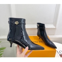 Unique Style Louis Vuitton Stellar Ankle Boots 4cm/7cm in Black Patent Leather 1015019