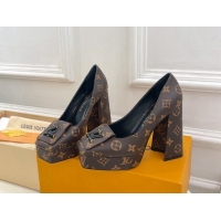 Unique Style Louis Vuitton Shake Platform Pumps 12cm in Monogram Canvas 015025