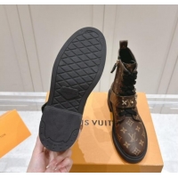 Best Grade Louis Vuitton Citizen Flat Ranger Ankle Boots with Logo Strap in Monogram Canvas 1015044