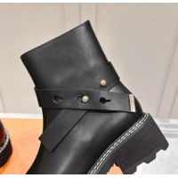 Good Looking Louis Vuitton LV Beaubourg Ankle Boots with Buckle in Black Calf Leather 1015048