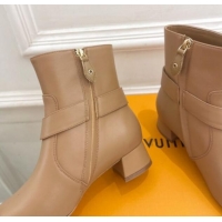 Best Product Louis Vuitton Westside Ankle Boots 3.5cm with Hook in Beige Calf Leather 1015050