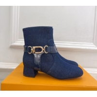 Purchase Louis Vuitton Westside Ankle Boots 3.5cm with Hook in Blue Denim 1015053