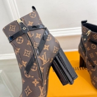 Low Price Louis Vuitton Silhouette Ankle Boots 10cm with Buckle Strap in Monogram Canvas 1015059