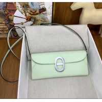 Market Sells Hermes CHAINE D'ANCRE To Go Wallet in Original Epsom Leather H1910 OS Bubble Green/Silver 2024(Full Handmad