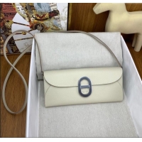 Buy Classic Hermes CHAINE D'ANCRE To Go Wallet in Original Epsom Leather H1910 Milk Shake White/Silver 2024(Full Handmad