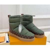 Perfect Louis Vuitton LV Cloud Ankle Boots in Nylon and Monogram canvas Green 1122066