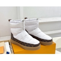 Low Cost Louis Vuitton LV Cloud Ankle Boots in Nylon and Monogram canvas White 1122067