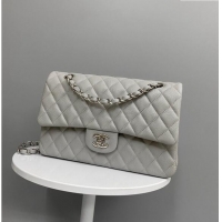 Buy Discount Chanel Classic Grained Calfskin Medium Flap Bag A01112 Grey/Silver 2024