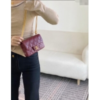 Buy Cheap Chanel Lambskin Mini Flap Bag with Heart Chain AS3828 Burgundy 2024