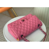 Low Price Chanel Two-Tone Lambskin Classic Medium Flap Bag A01112 Pink/Yellow 2024