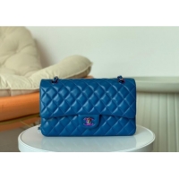 Elegant Cheap Chanel Two-Tone Lambskin Classic Medium Flap Bag A01112 Blue/Purple 2024