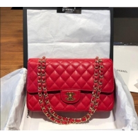 Luxury Cheap Chanel Caviar Grained Calfskin Classic Medium Flap Bag A01112 Red 2024 TOP