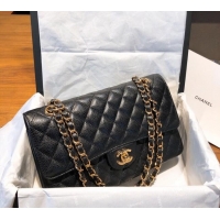 Particularly Recommended Chanel Caviar Grained Calfskin Classic Medium Flap Bag A01112 Black/Gold 2024 TOP