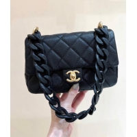 Buy Classic Chanel Grained Calfskin Flap Bag AS4788 Black 2024 Top Quality