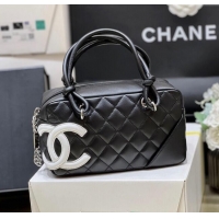 Original Cheap Chanel Cambon Mini Bowling Bag in Black Calfskin A29792 2024 Top Quality