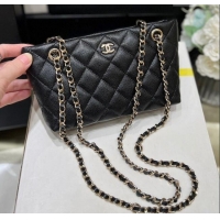 Newly Launched Chanel Classic Clutch with Chain in Haas Grained Calfskin AP4423 Black 2024 Top Quality