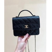 Discount Chanel Grained Calfskin Backpack AP4406 Black 2025 Top Quality