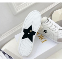 Buy Luxury Dior Star Open Back Sneakers in White Calfskin and Shearling Wool 122039