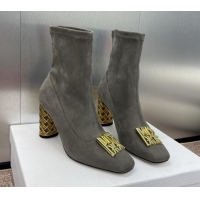 Pretty Style Dior Miss Dior Icon Ankle Boots 8.5cm in Suede Grey 1122050