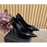 Grade Saint Laurent Norma High Heel Pumps 10.5cm in Patent Leather Black 1116016