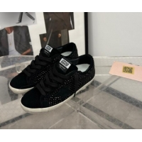 Durable Golden Goose Super-Star Sneakers in black suede with Strass and black suede star 1113001