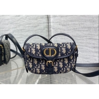 Grade Cheap Dior Bobby Mini Bag in Oblique Jacquard M9042 Blue 2024