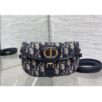 Grade Cheap Dior Bobby Mini Bag in Oblique Jacquard M9042 Blue 2024