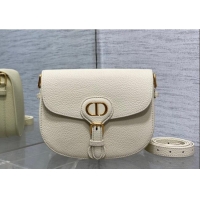 Top Quality Dior Medium Bobby Bag in Grained Calfskin M9042 White 2024