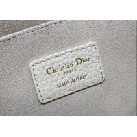 Top Quality Dior Medium Bobby Bag in Grained Calfskin M9042 White 2024