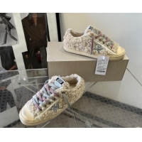 Discount Golden Goose V-Star Sneakers in shearling allover with silver glitter star 1113009