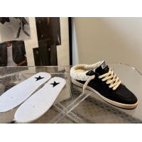 Best Grade Golden Goose Ball Star Sabots Sneaker Mules in black nappa leather with silver star and shearling lining 1113