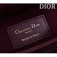 Classic Best Dior Small Lady D-Joy Bag in Cannage Lambskin M0541 Dark Burgundy 2024