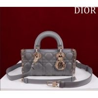 Cheap Design Dior Small Lady D-Joy Bag in Cannage Lambskin M0541 Grey 2024