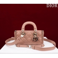 Fashion Discount Dior Small Lady D-Joy Bag in Cannage Lambskin M0541 Light Pink 2024