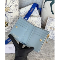 Low Price Dior Miss Dior Dahlia Wallet in Lambskin with Quilted Miss Dior Allover Motif D2070 Blue 2024